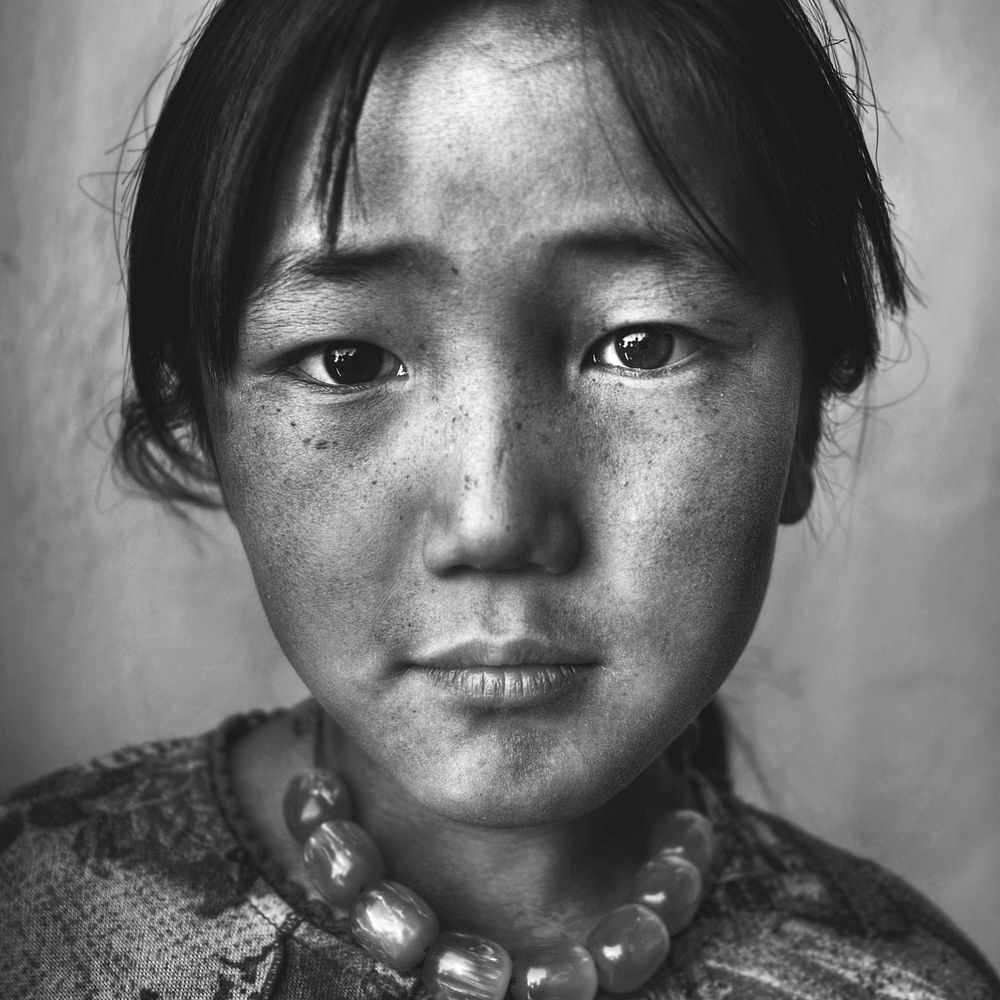 Mongolian Girl Portrait Little Girl Concept