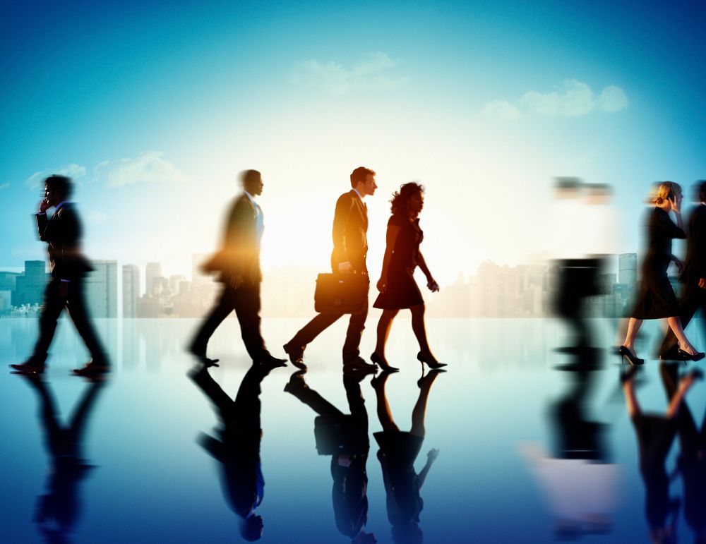 Group of diverse business people are walking to the successfulness