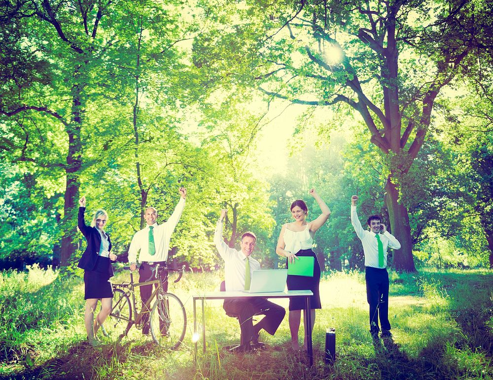 Business People Green Business Success Outdoors Concept