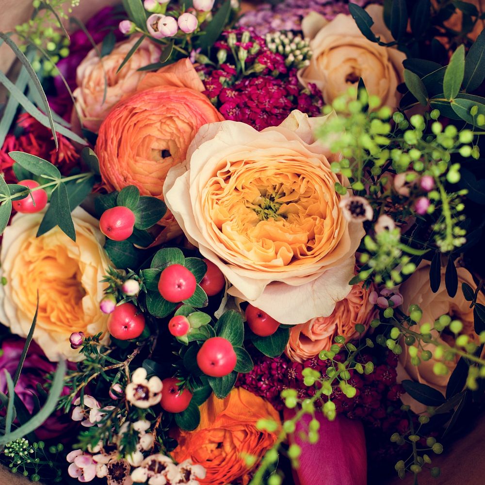 Fresh Variety Flowers Arrangement Decorative Bouquet as Backgrou