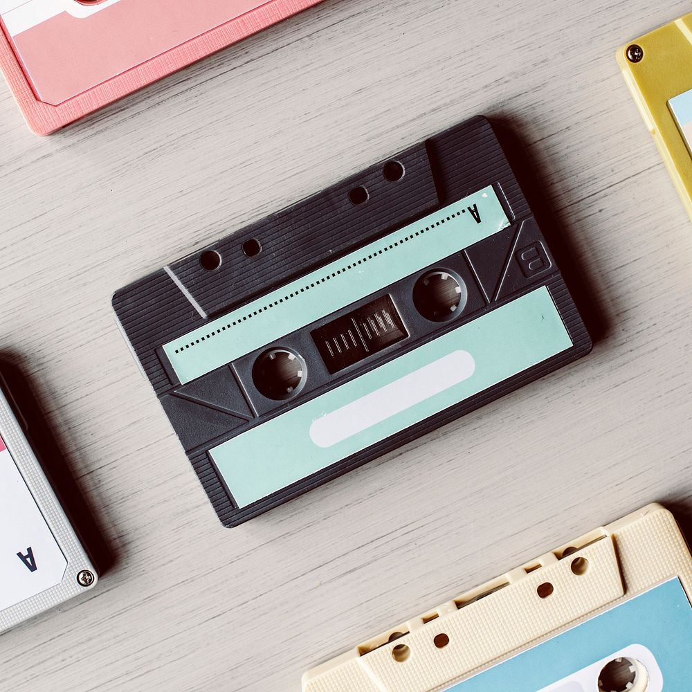 Cassette tape vintage set collection