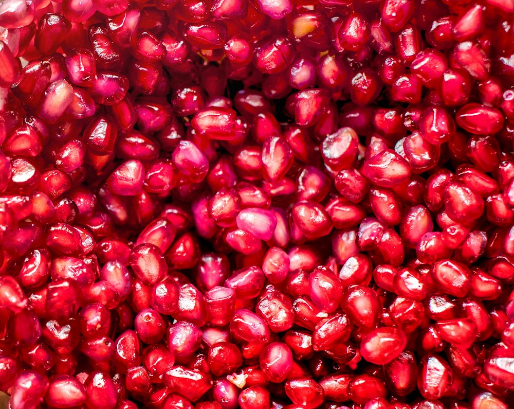 Pomegranate closeup textured food