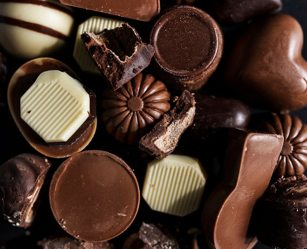 Closeup of assorted chocolates