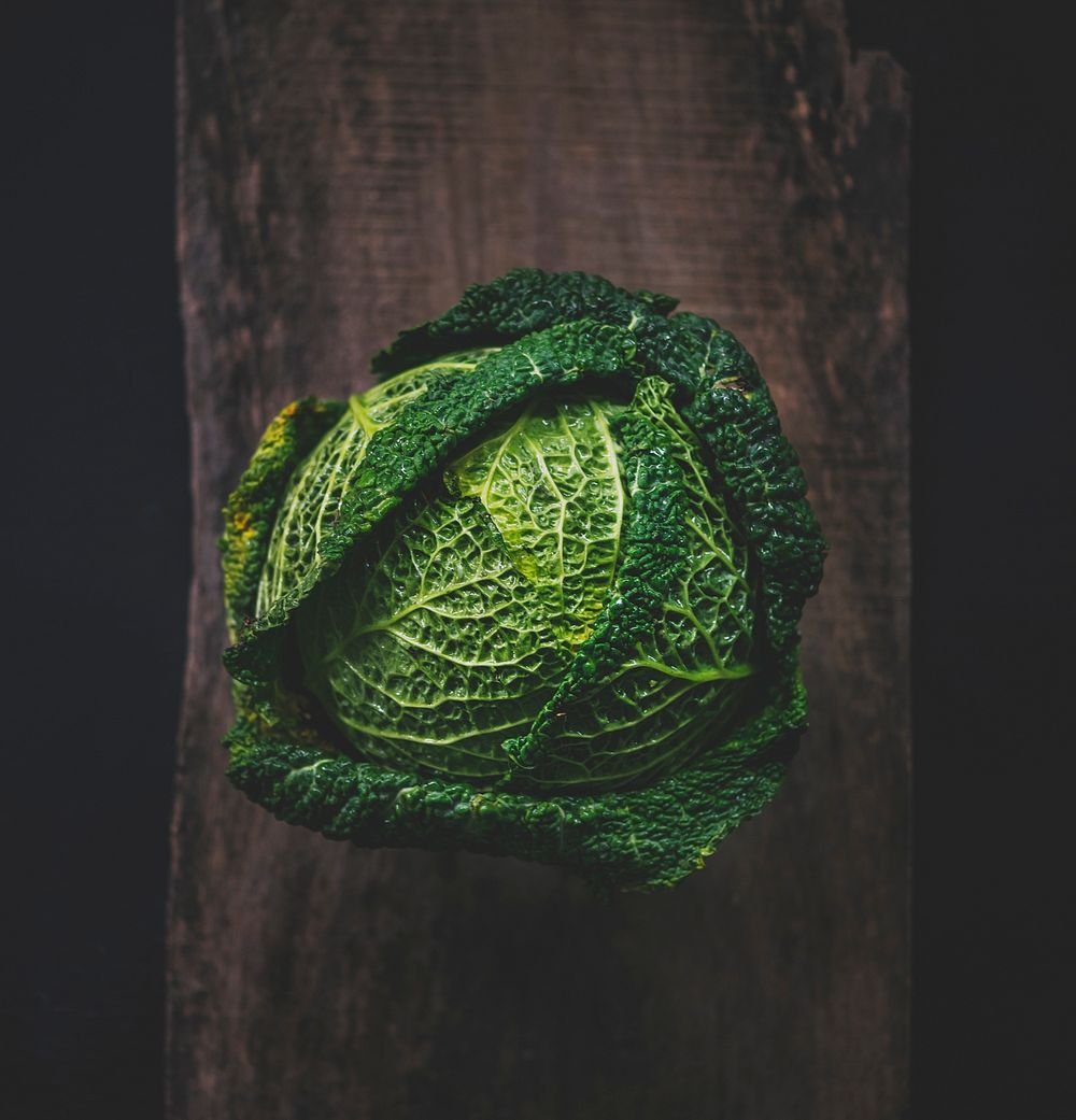 Raw fresh natural green cabbage