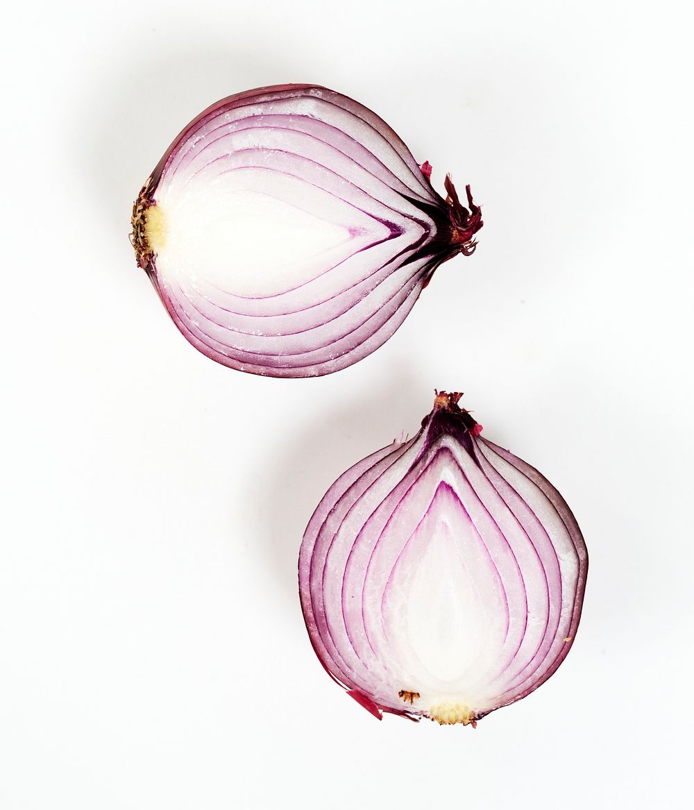 Red onion shallot isolated on white