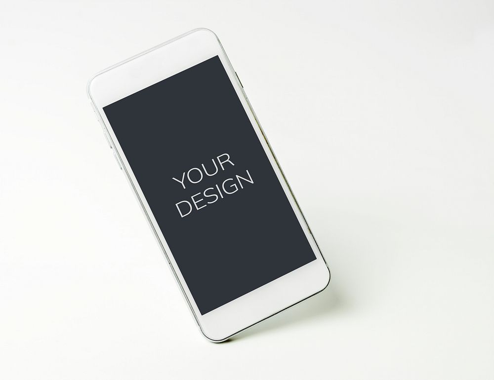 Blank mobile screen isolated n white
