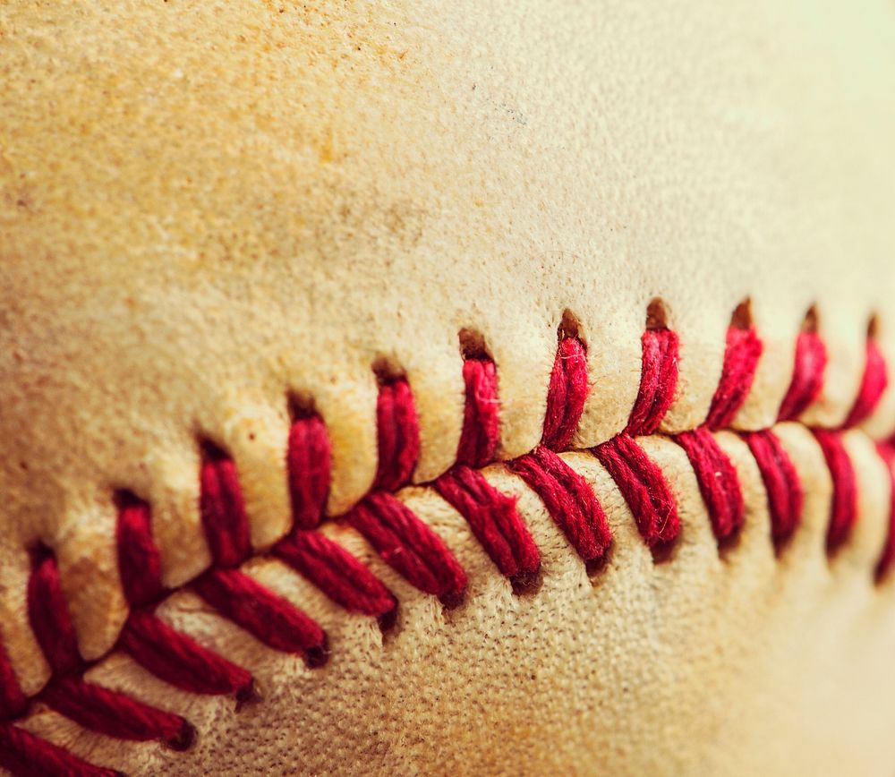 Closeup of brown baseball ball sport equipment