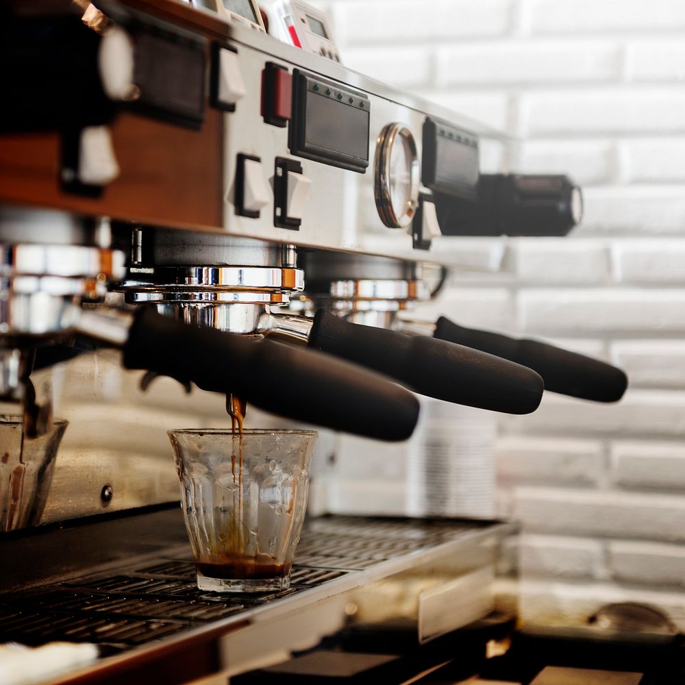 Closeup of coffee machine