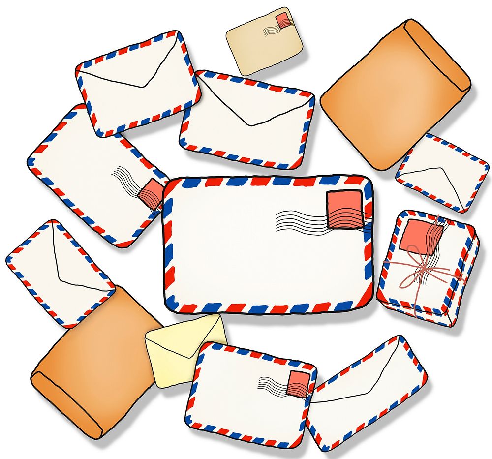 Stack of Letter and Envelope Illustration
