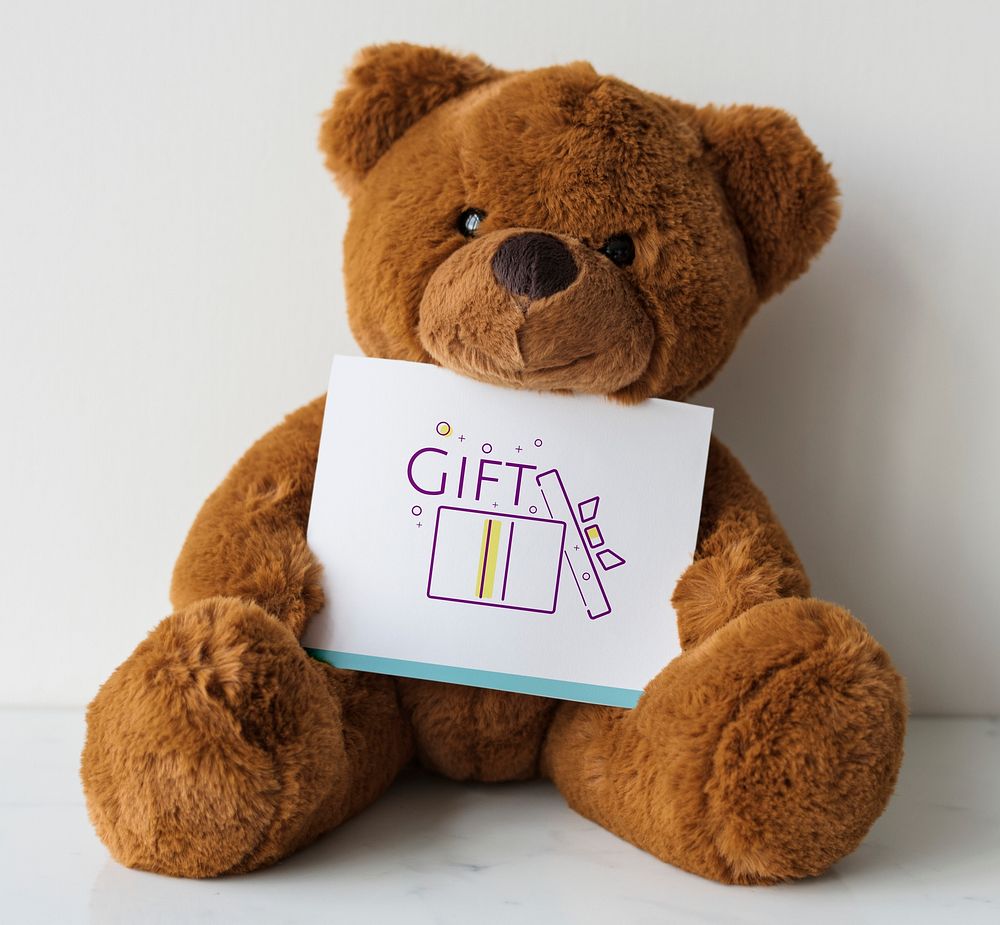 Bear doll with a gift card 