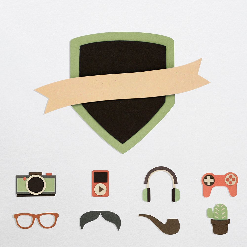 Illustration of badge and hipster lifestyle culture icon