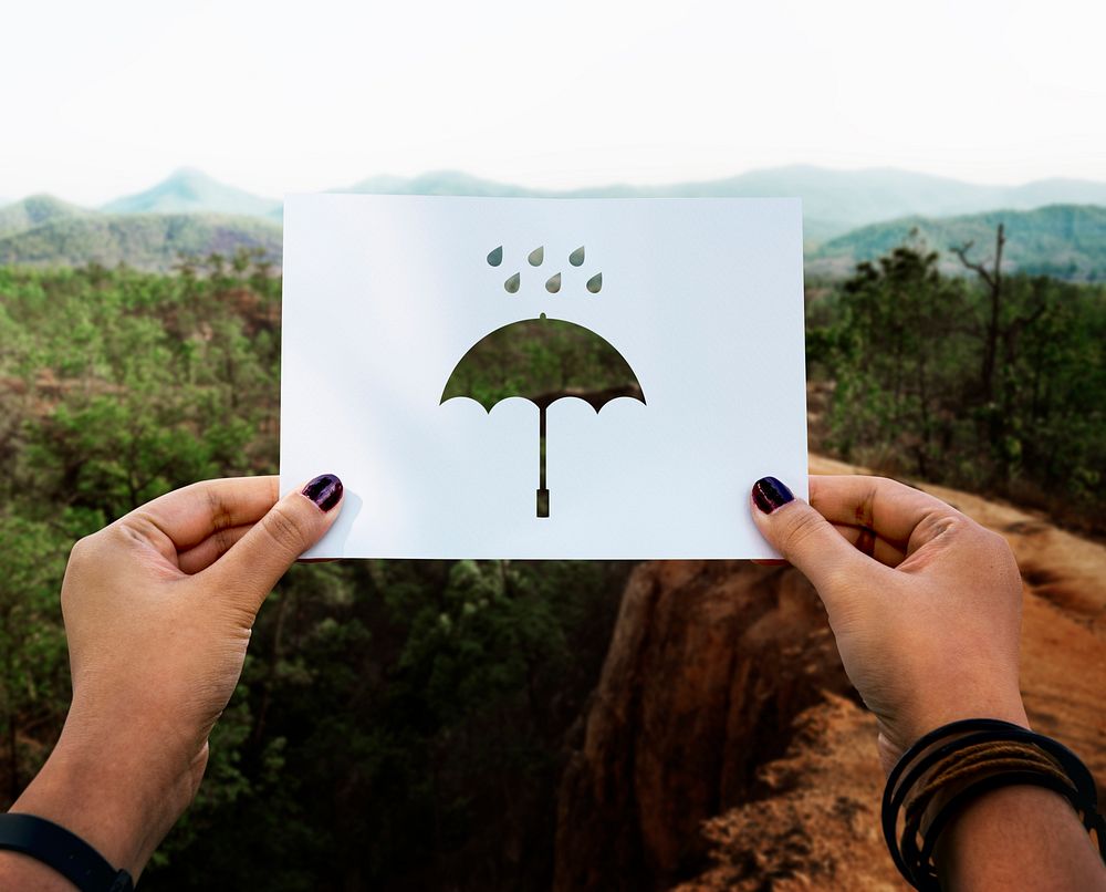 Rainy season perforated paper umbrella