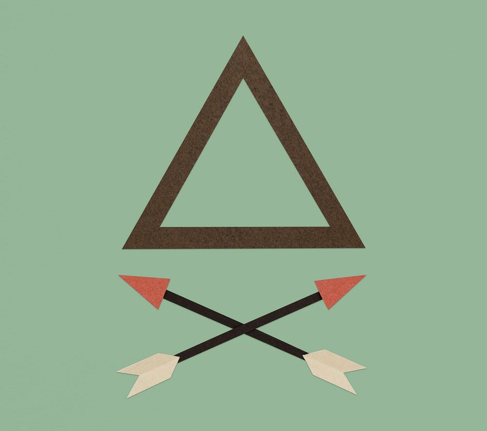 Triangle Pyramid Arrow Sign Icon Symbol
