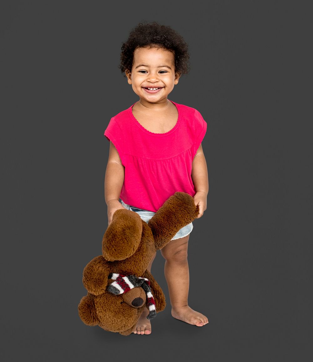 Little Girl Brown Teddy Concept