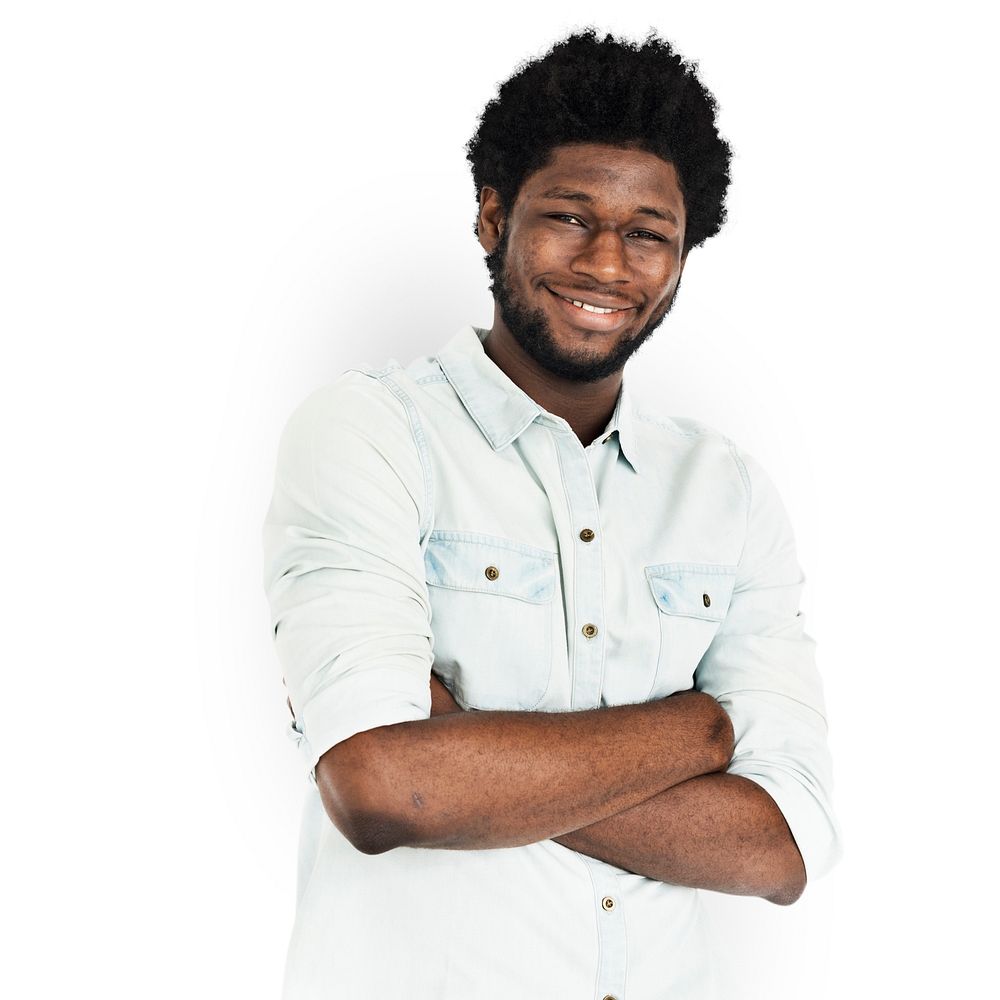 Cheerful African Descent Man Smiling Concept