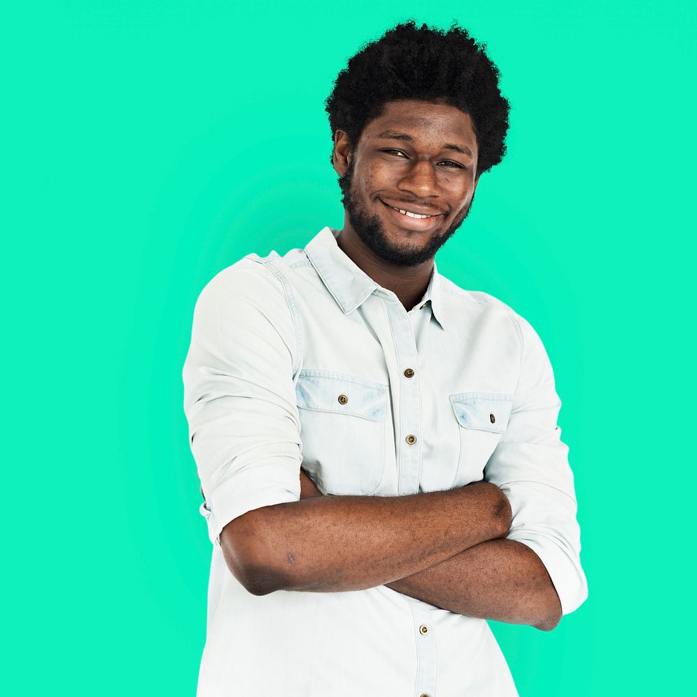 Cheerful African Descent Man Smiling Concept