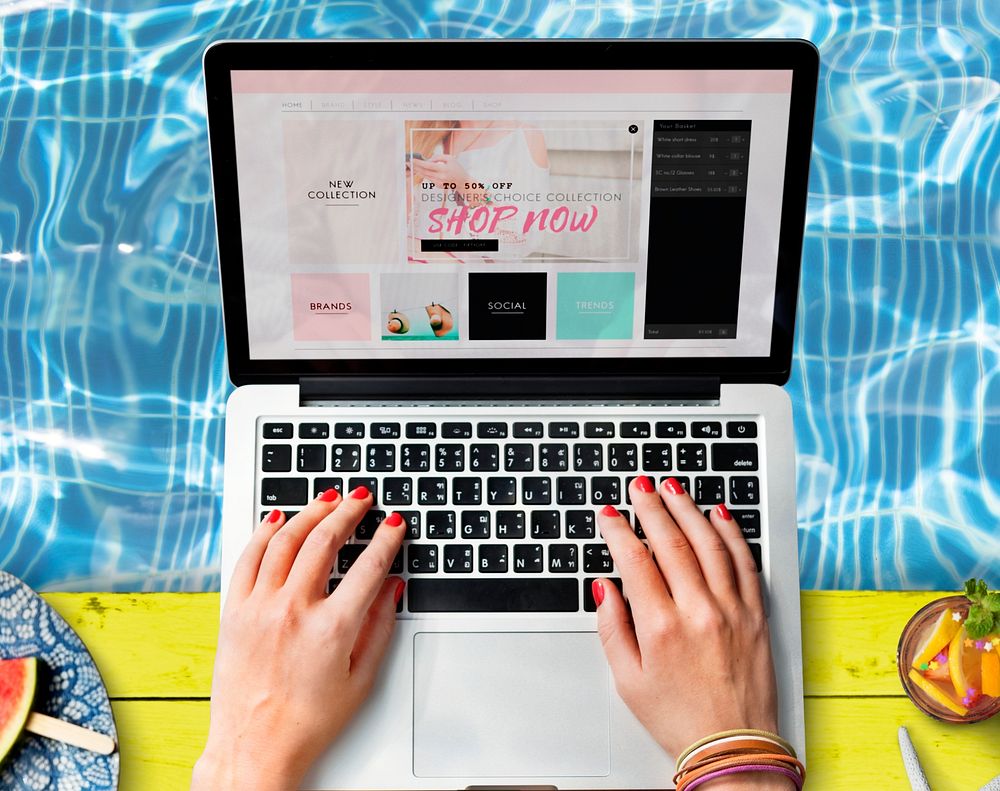 Woman using computer laptop