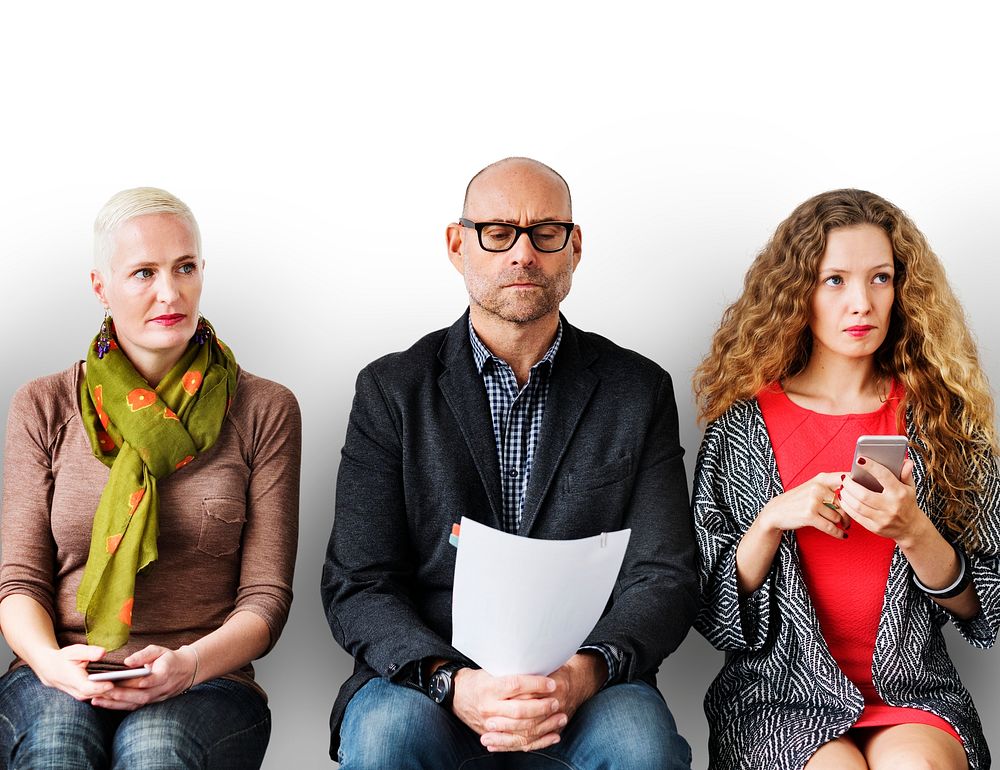 Diverse Group of People Community Sitting Waiting Concept