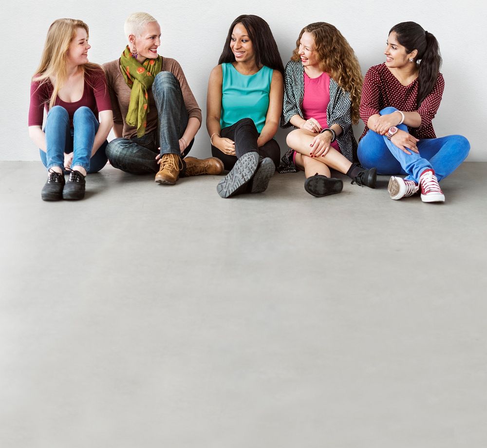 Girls Friendship Togetherness Talking Sitting Girlfriend Concept