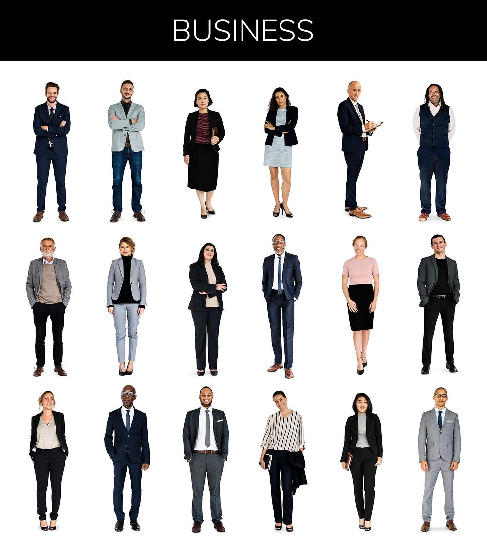 Business people lifestyle gesture confidence profession standing on background