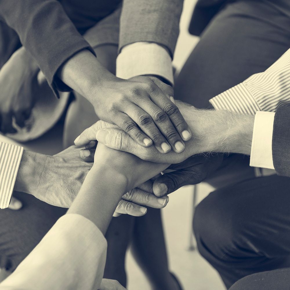Business Team Stack Hands Support Concept