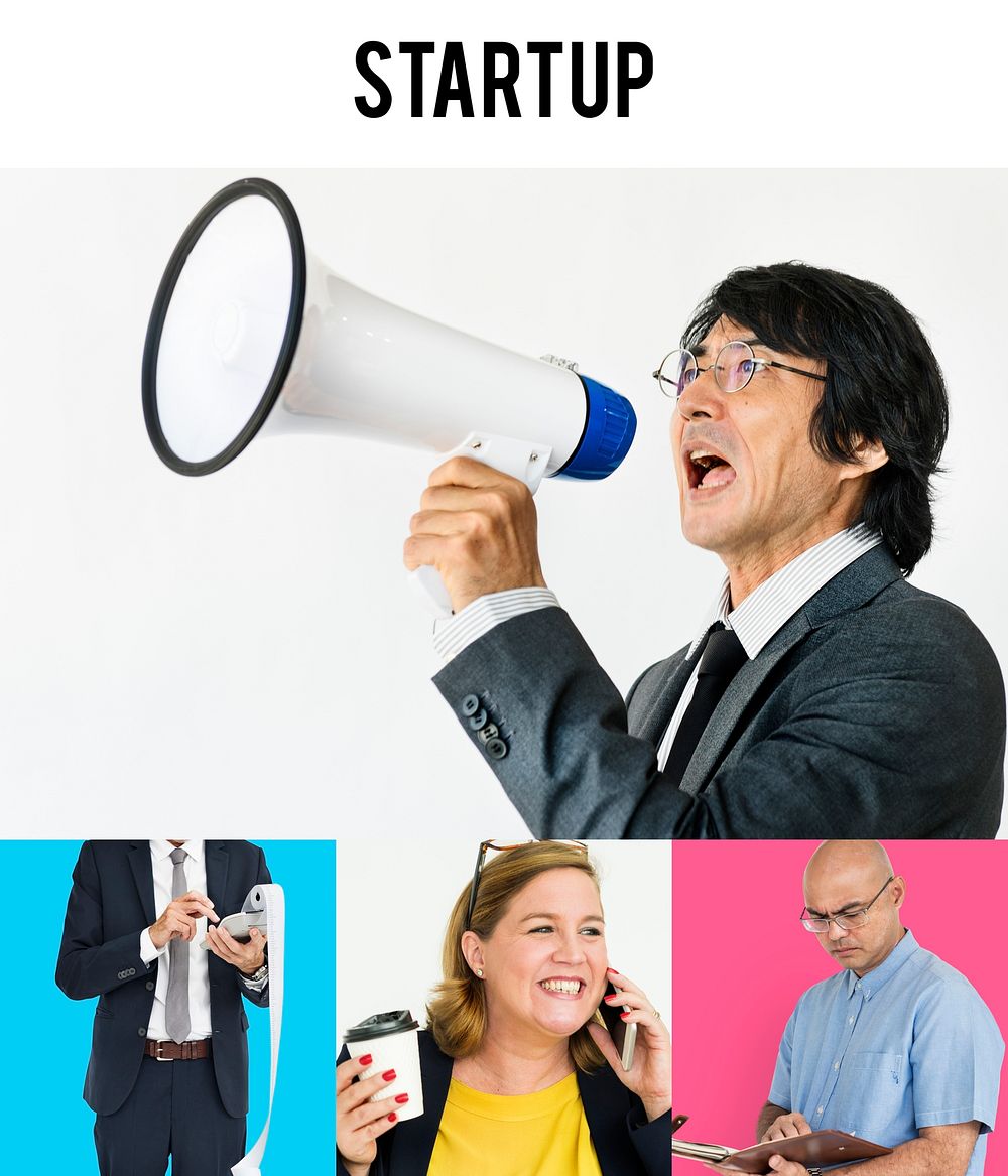 Studio People Collage Business Startup Concept