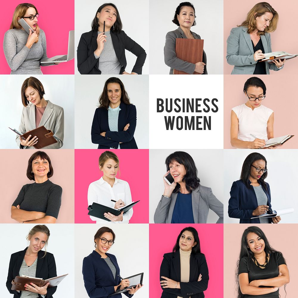 Studio People Collage Business Women Concept
