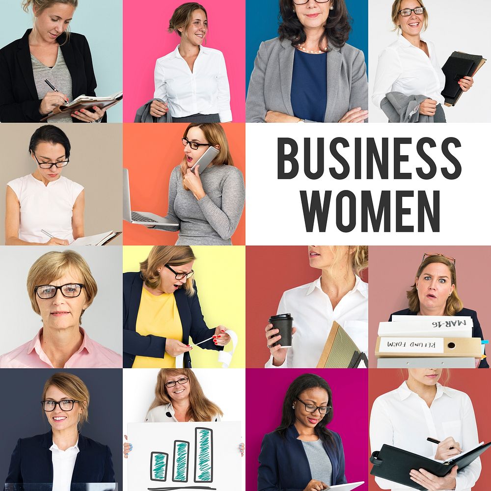 Studio People Collage Business Women Concept