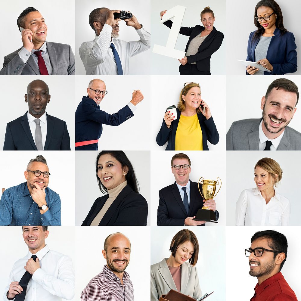 Collection of successful business people