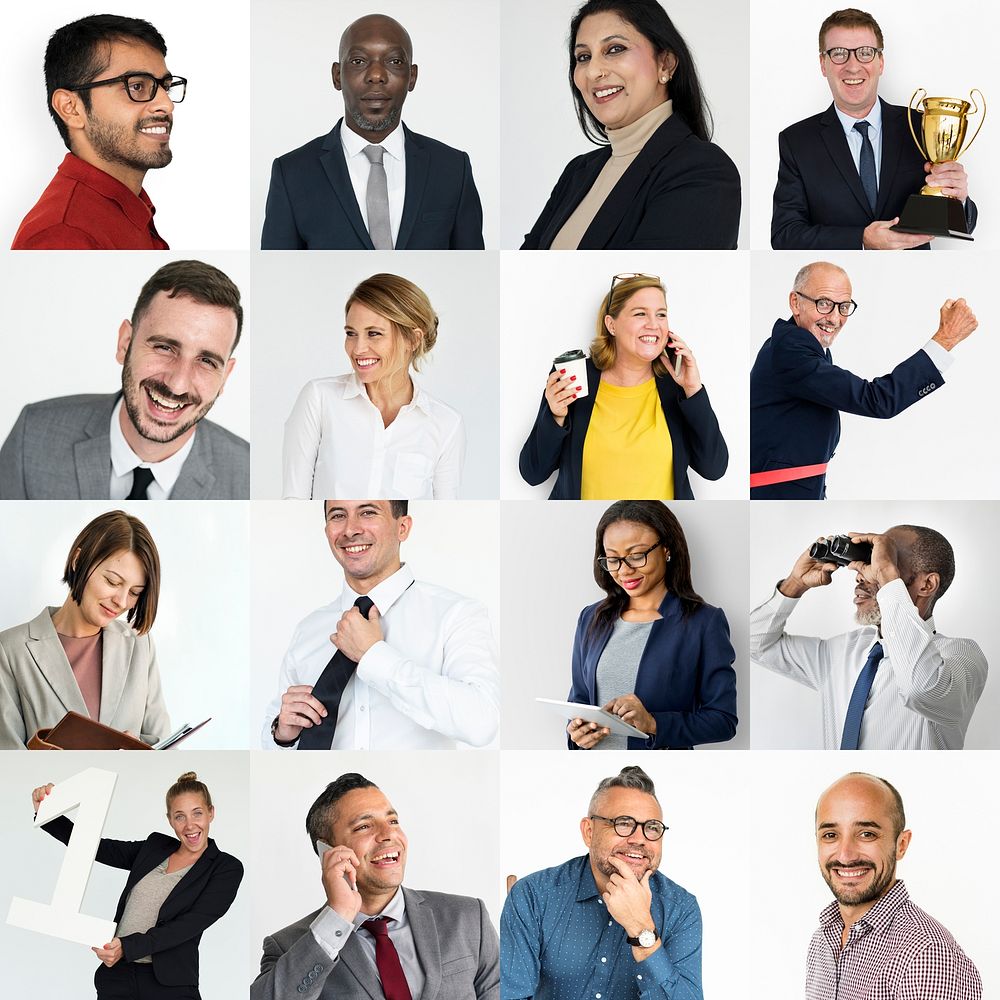Collection of successful business people