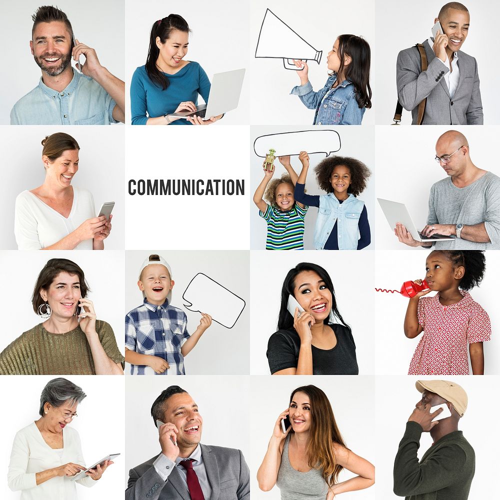 Studio People Collage Communication Concept