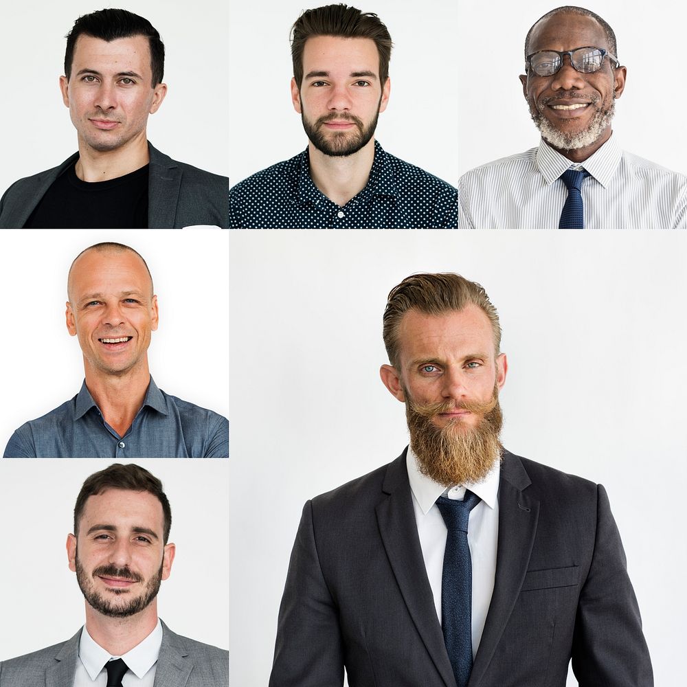 Set of portraits of businessmen