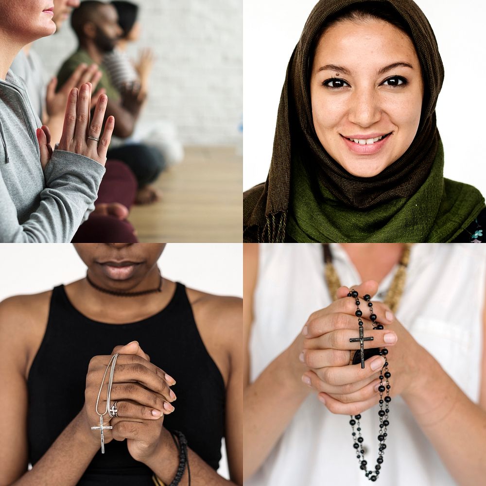 People Believe Religion Faith Collage