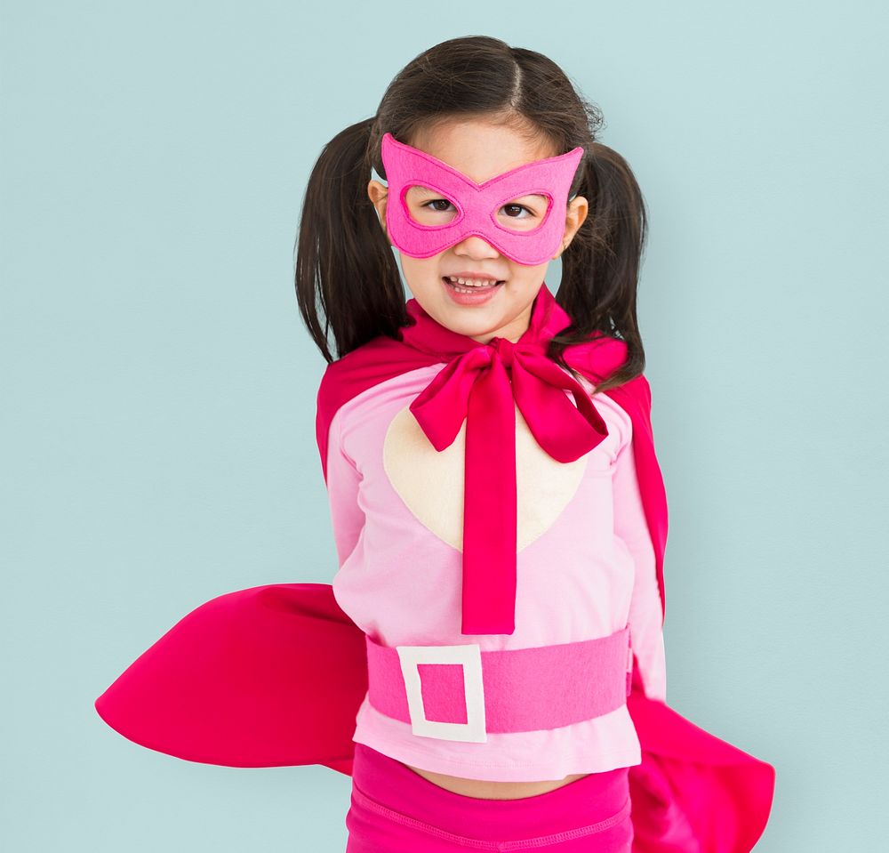 Little Girl Superhero Heart Concept