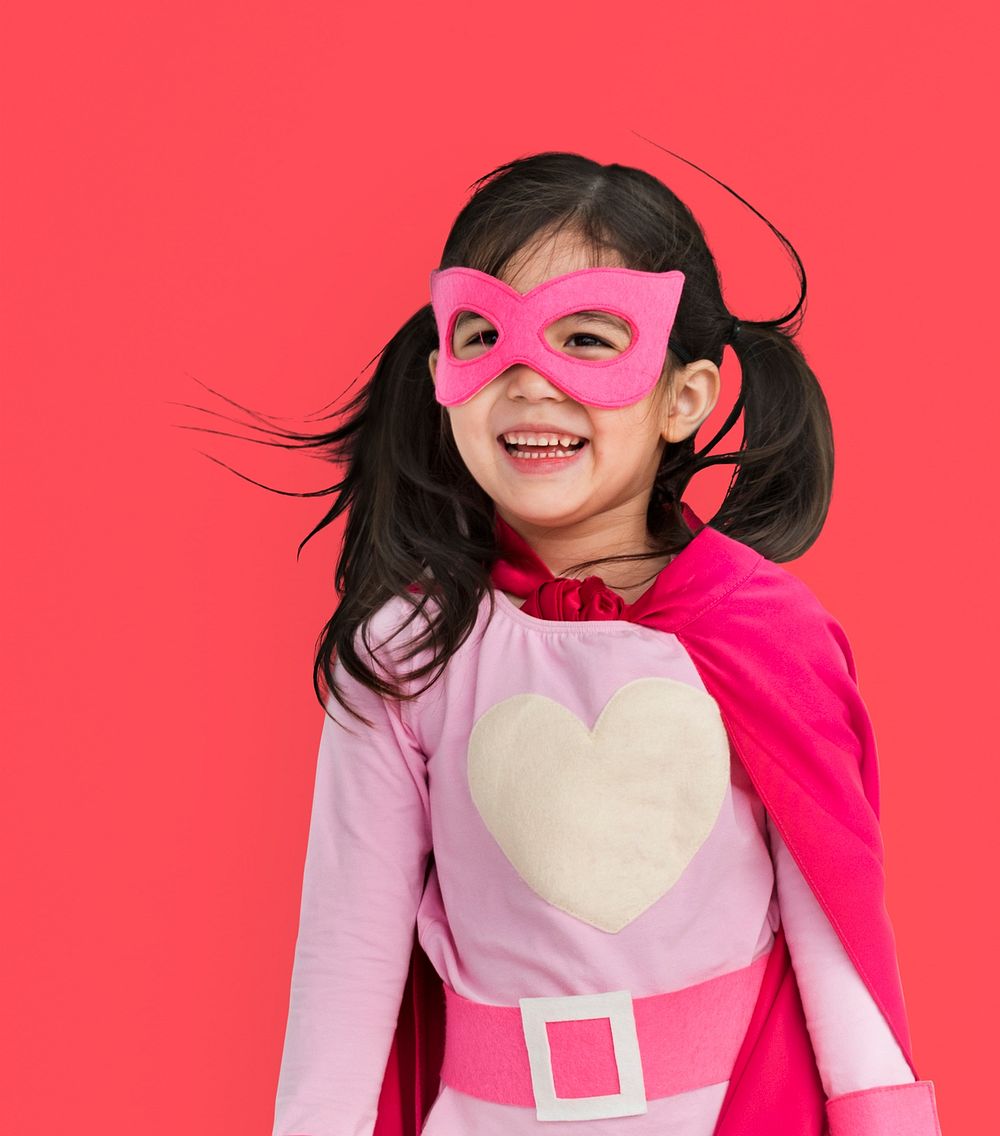 Little Girl Superhero Heart Concept