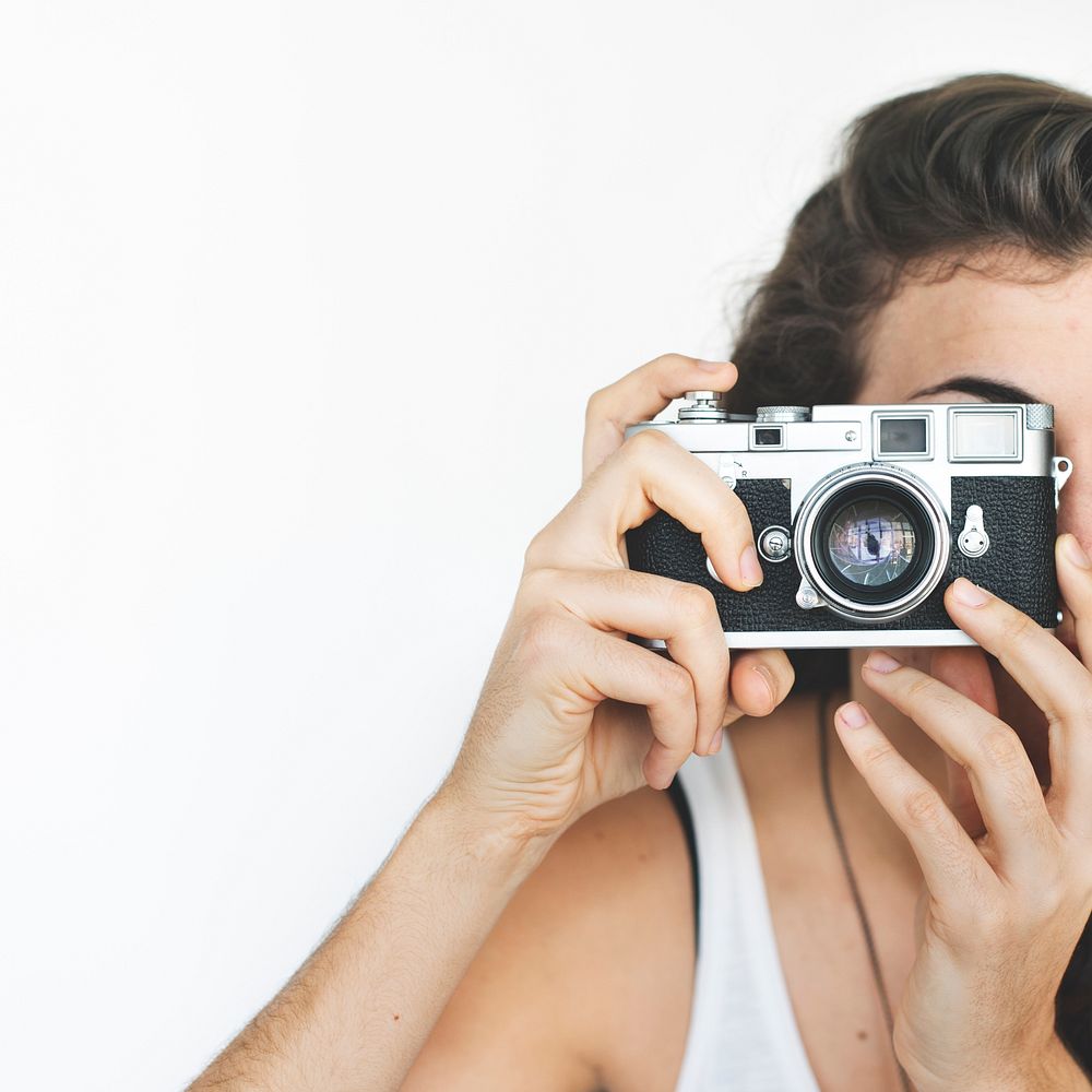 Woman Camera Focus Photography Portrait Concept