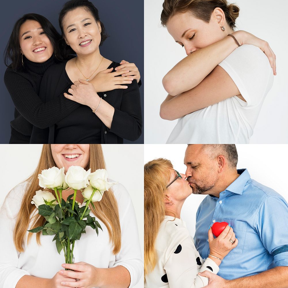 Collection of people love emotion and gesture