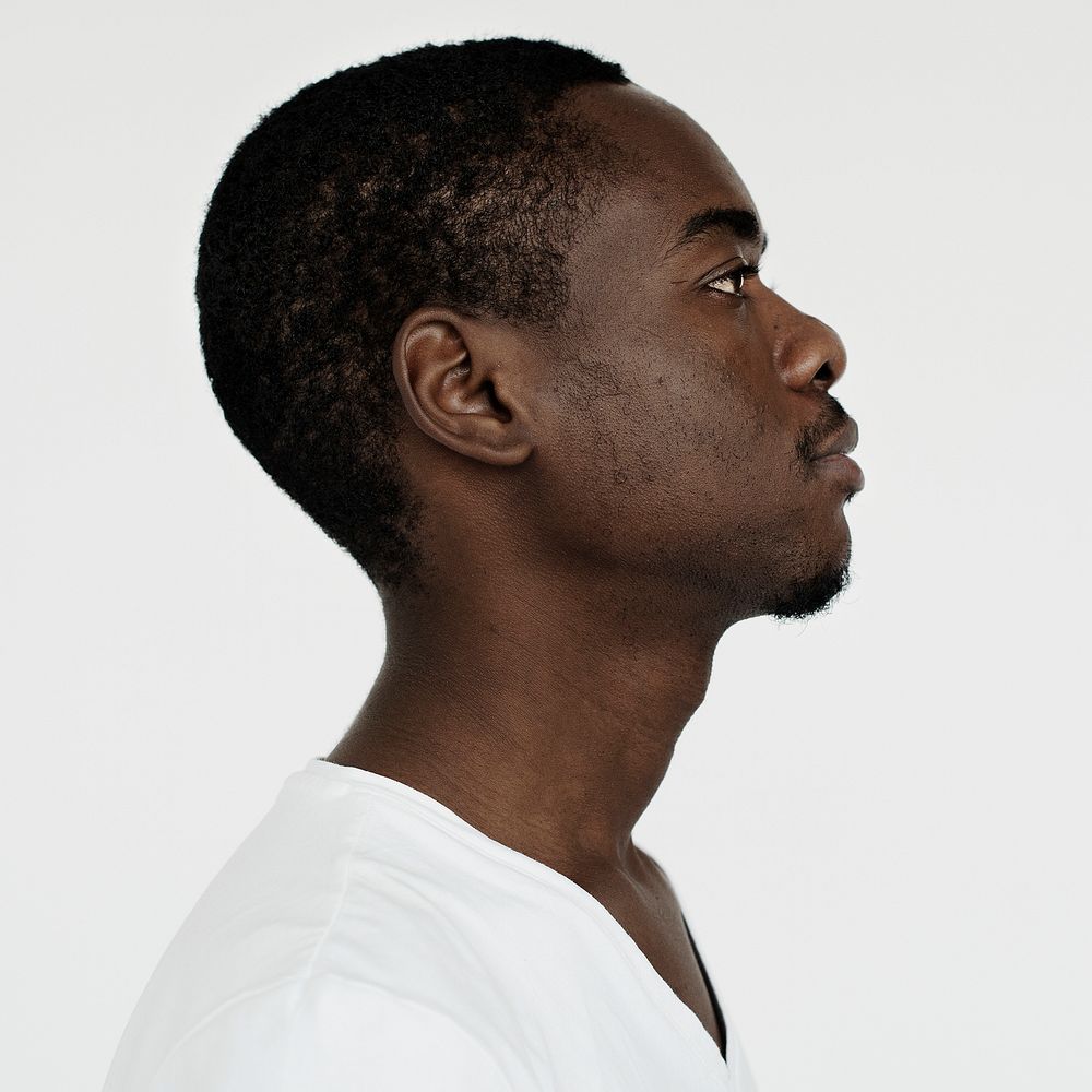 Worldface-Namibian guy in a white background