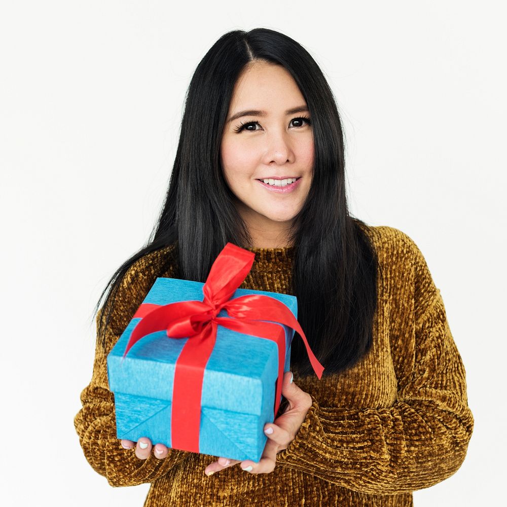 Women Asian Hold Present Gift Celebration Concept