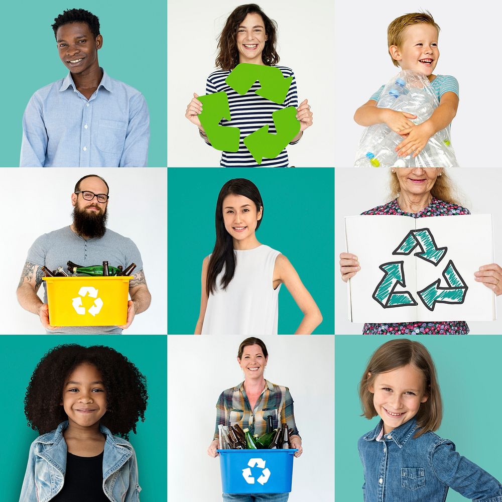 Collages diverse people with recycling | Premium Photo - rawpixel