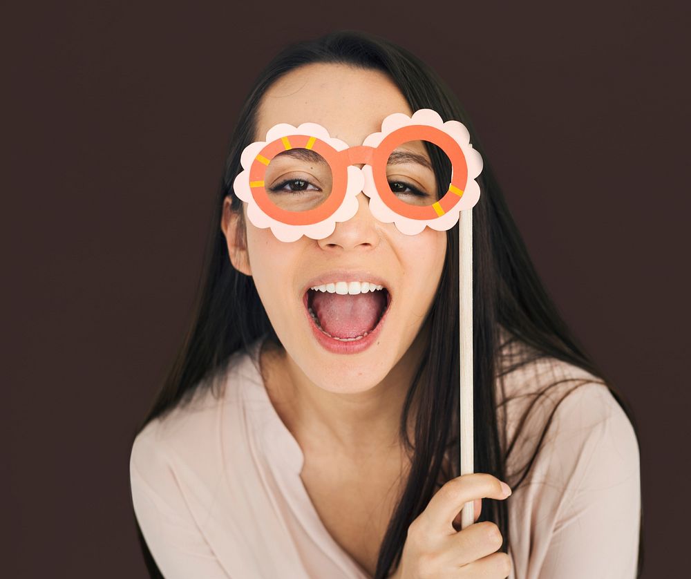 Woman Cheerful Portrait Studio Concept