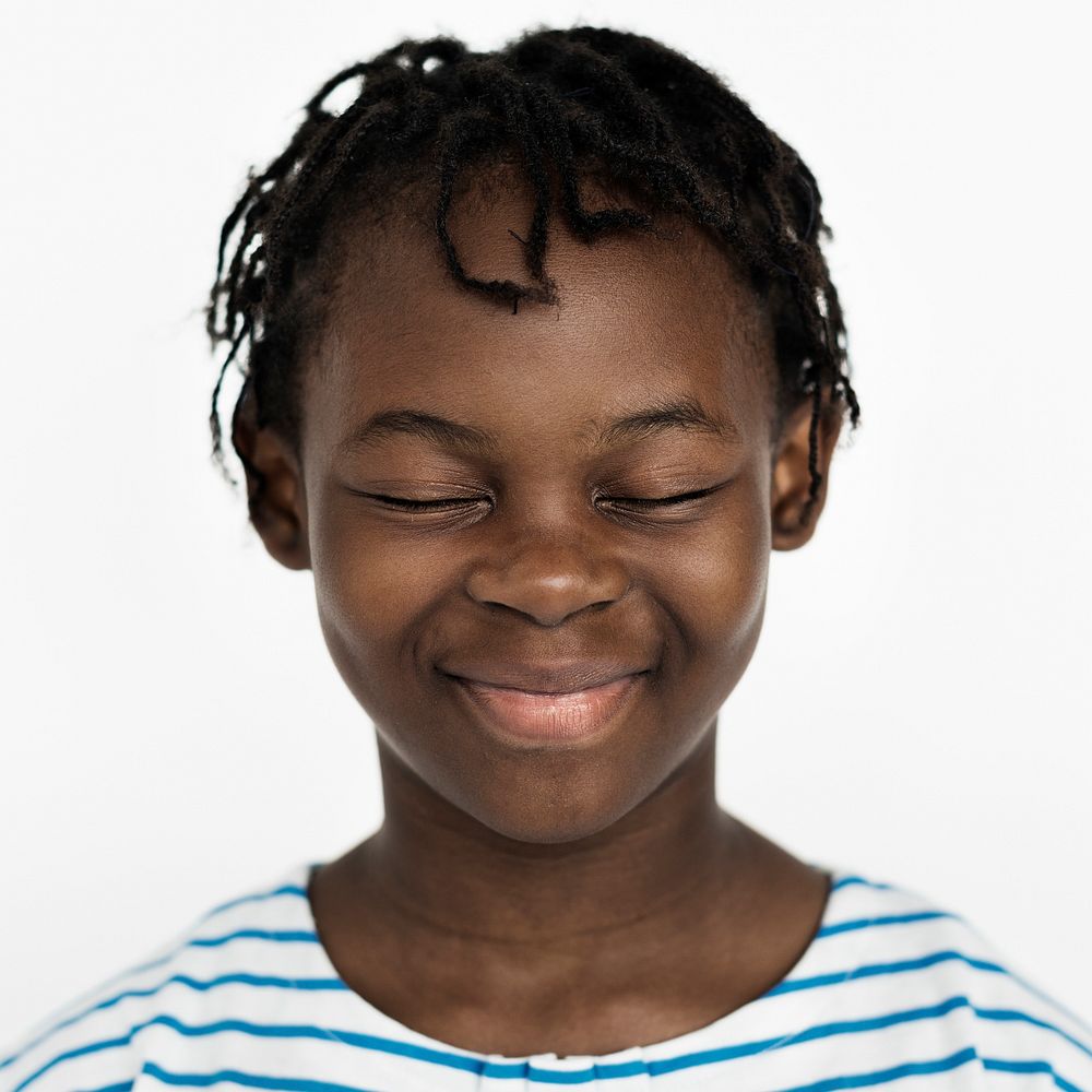 Worldface-Congolese kid in a white background