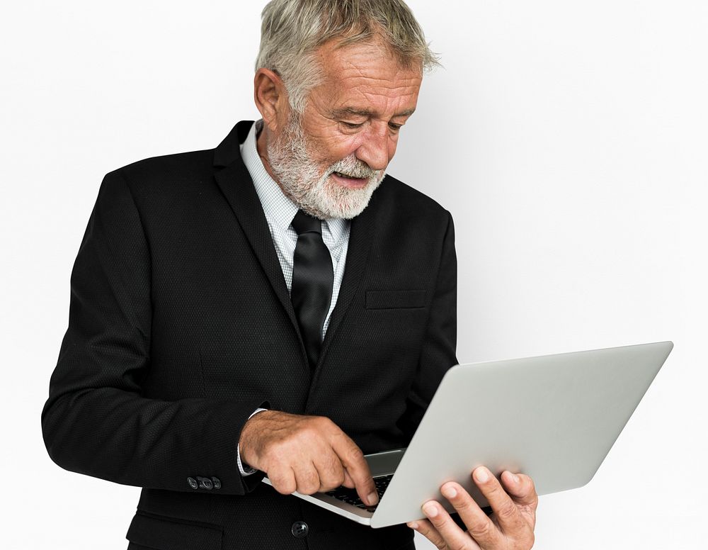 Caucasian Business Man Laptop Concept