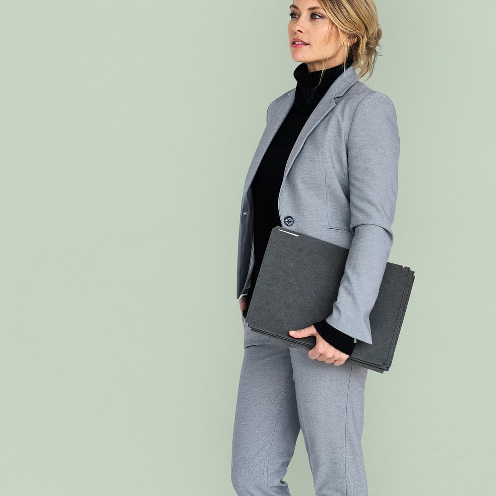 Caucasian Business Woman Holding Bag