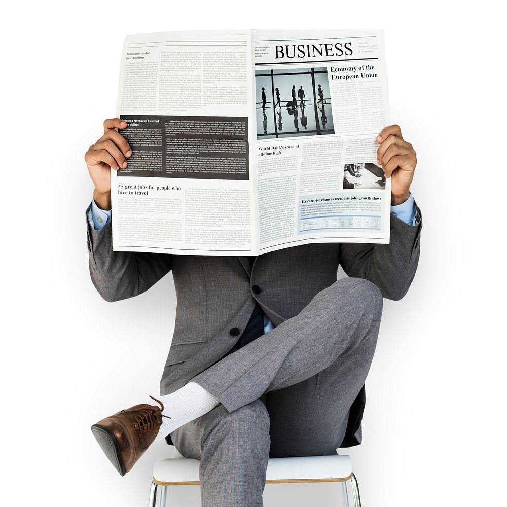 Business Man Reading Newspaper