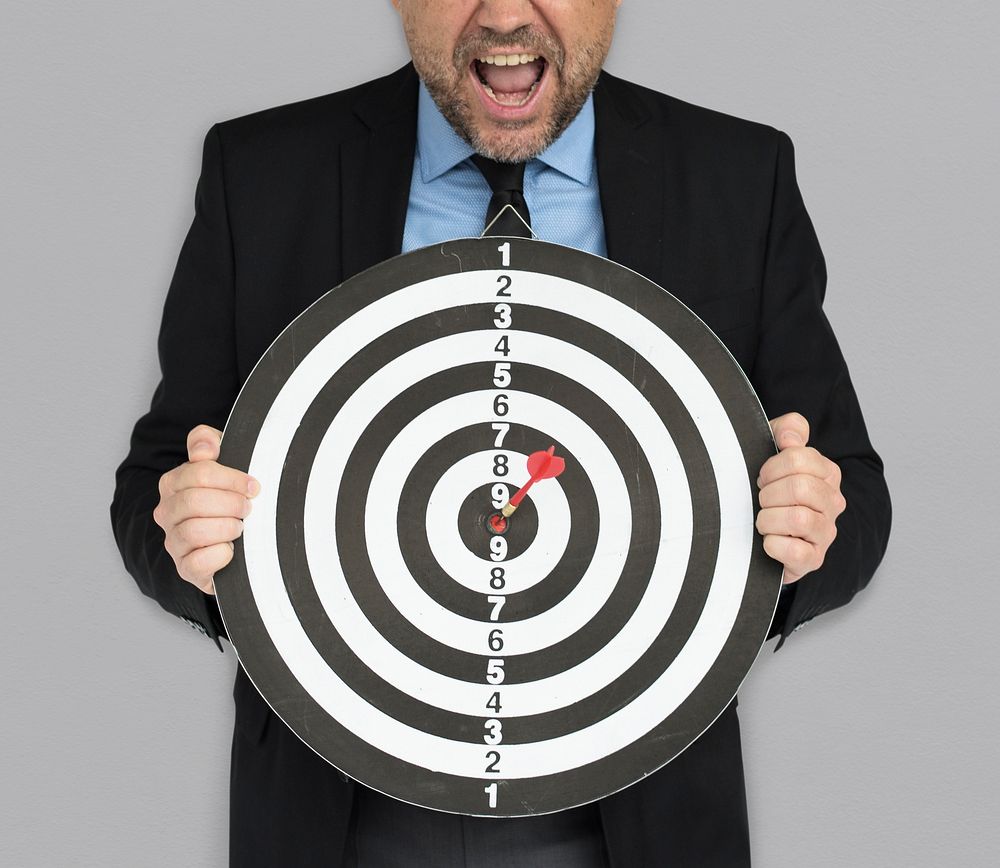Business Man Dartboard Bullseye