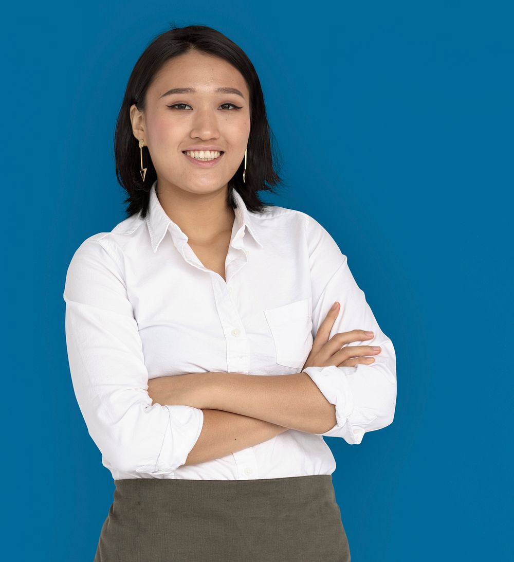 Young Asian Business Woman Confident Smiling