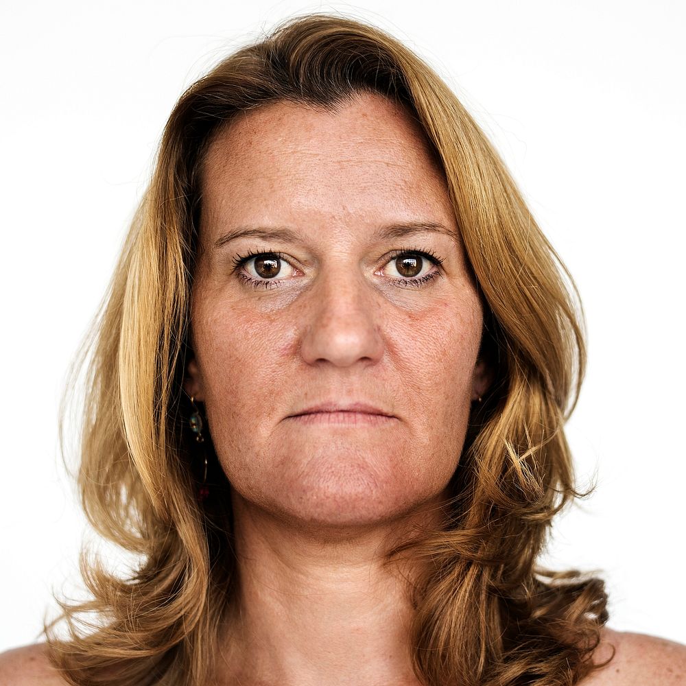 Worldface-French woman in a white background