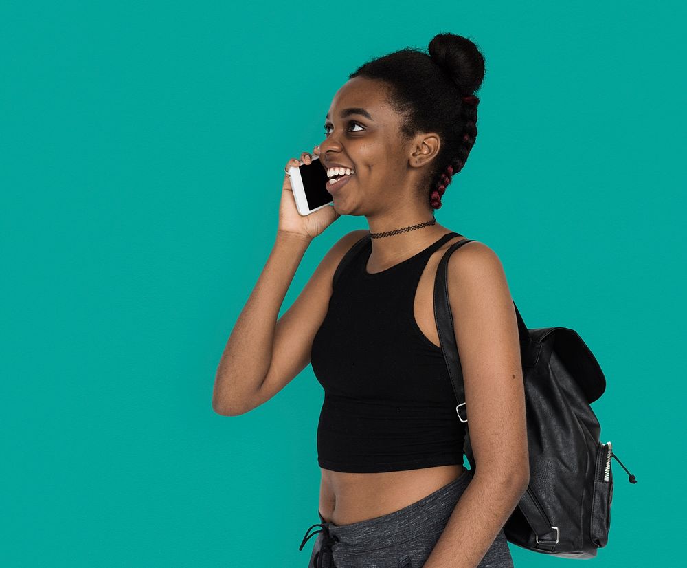 Young Women Talk Calling Mobile Communication