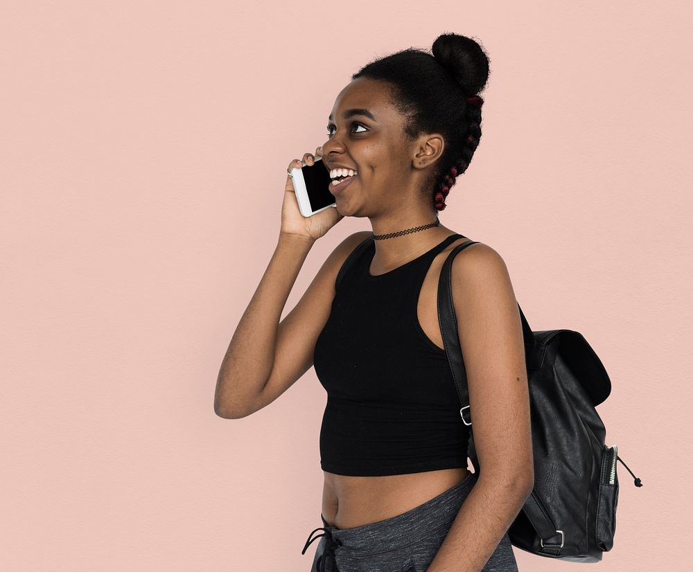 Young Women Talk Calling Mobile Communication